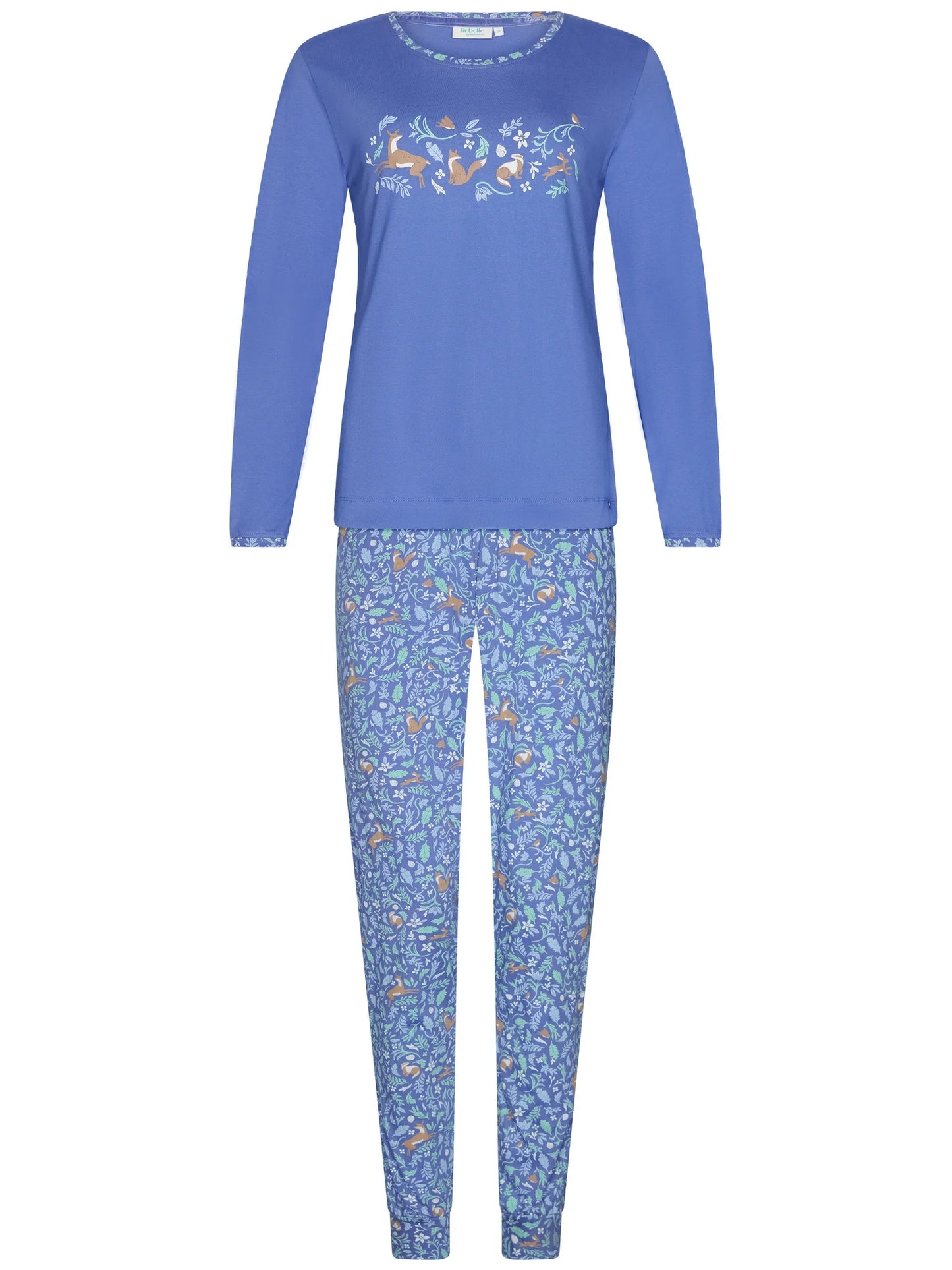 Rebelle Pyjama serie Forest Animals met opdruk - 121252-600-1 - Blauw