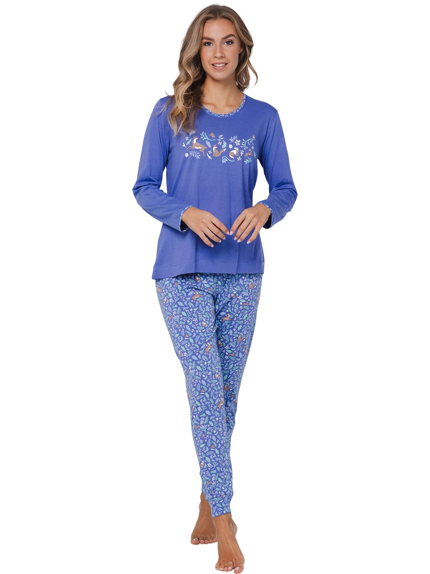 Rebelle Pyjama serie Forest Animals met opdruk - 121252-600-1 - Blauw