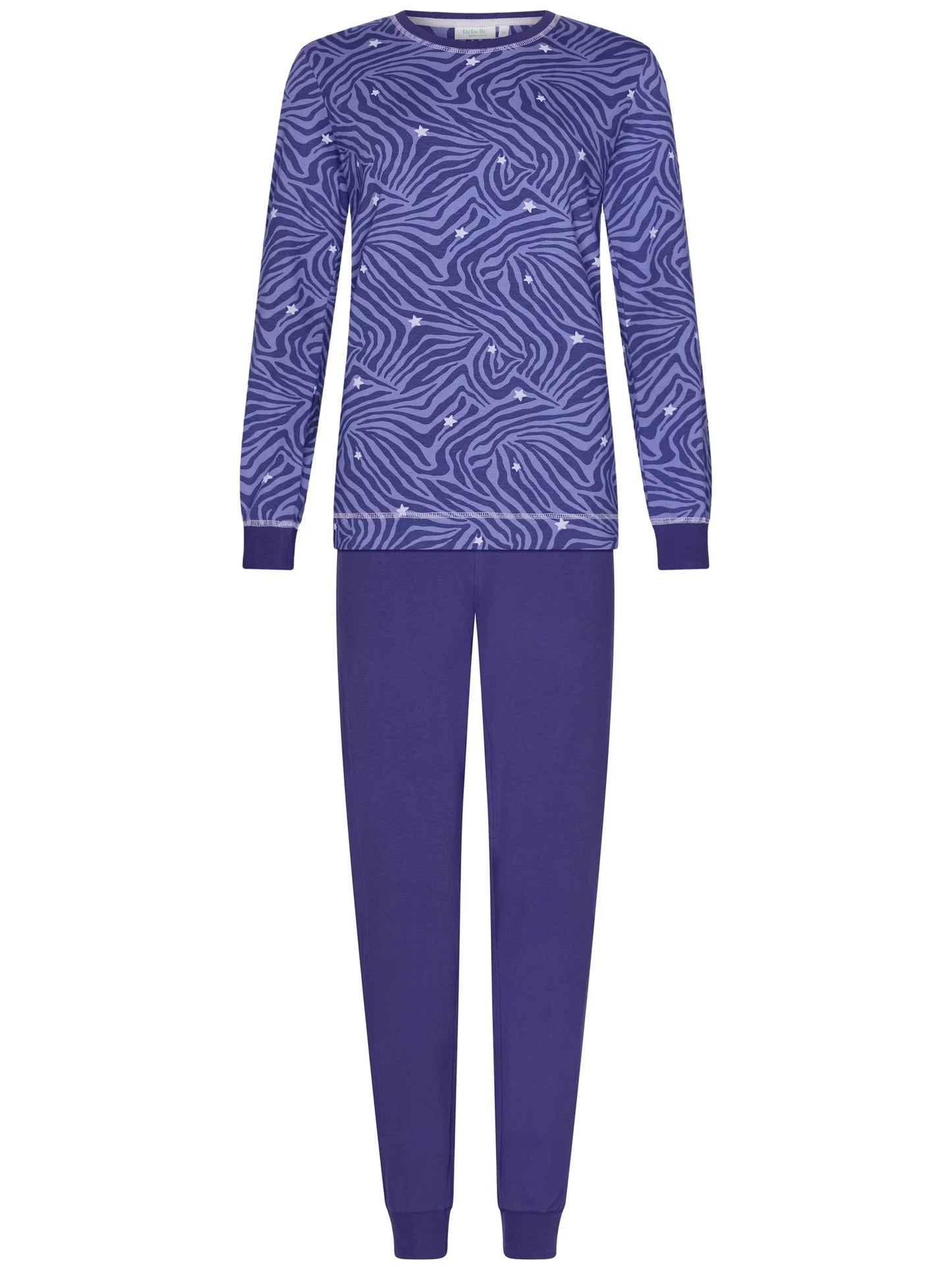 Rebelle Pyjama met boorden serie Tiger Star - 121252-630-1 - Donker paars