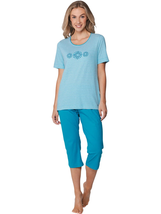 Pastunette Pyjama met 3/4 broek - Ipanema 121261-104-1 - Turquoise