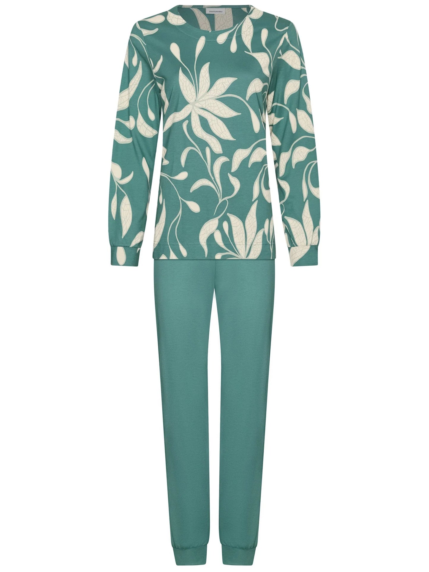 Pastunette Pyjama met boorden serie Nordic leaf - 121262-124-1 - Groen