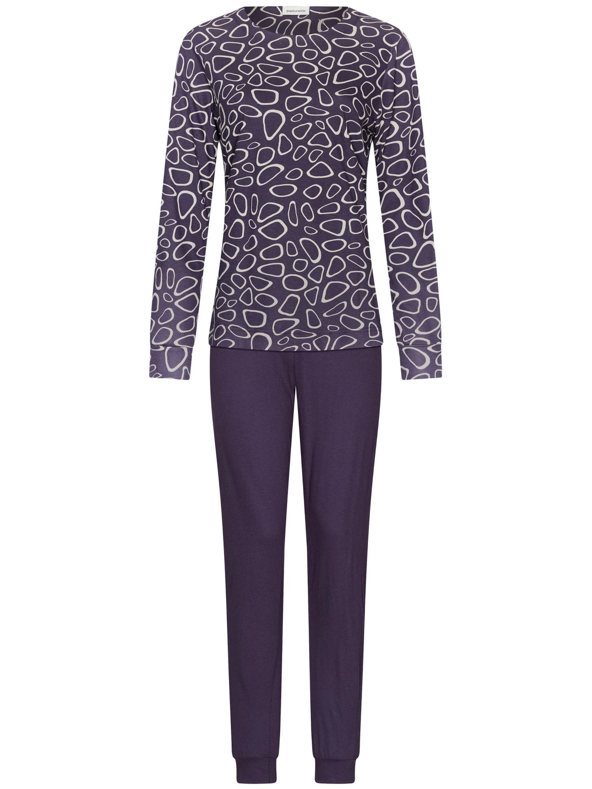 Pastunette Pyjama met boorden - Purple Pebbles 121262-176-1 - Donker Paars