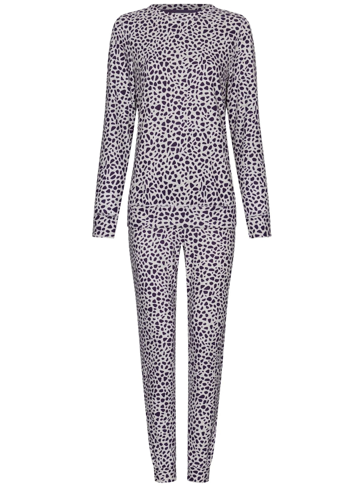 Pastunette warme Pyjama met boorden - Purple Pebbles 121262-178-1 - Donker Paars