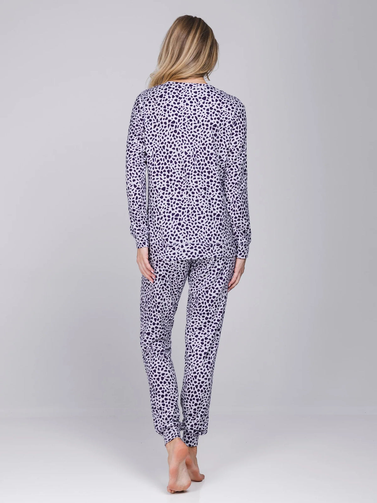 Pastunette warme Pyjama met boorden - Purple Pebbles 121262-178-1 - Donker Paars