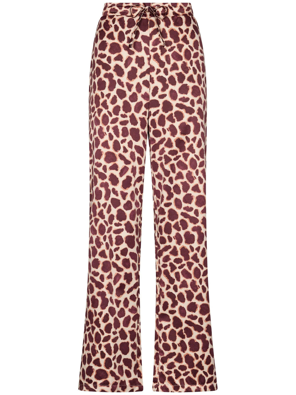 Pastunette Premium satijnen Pyjama doorknoop - Satin Wild 121262-212-3 - Dark red giraffe print