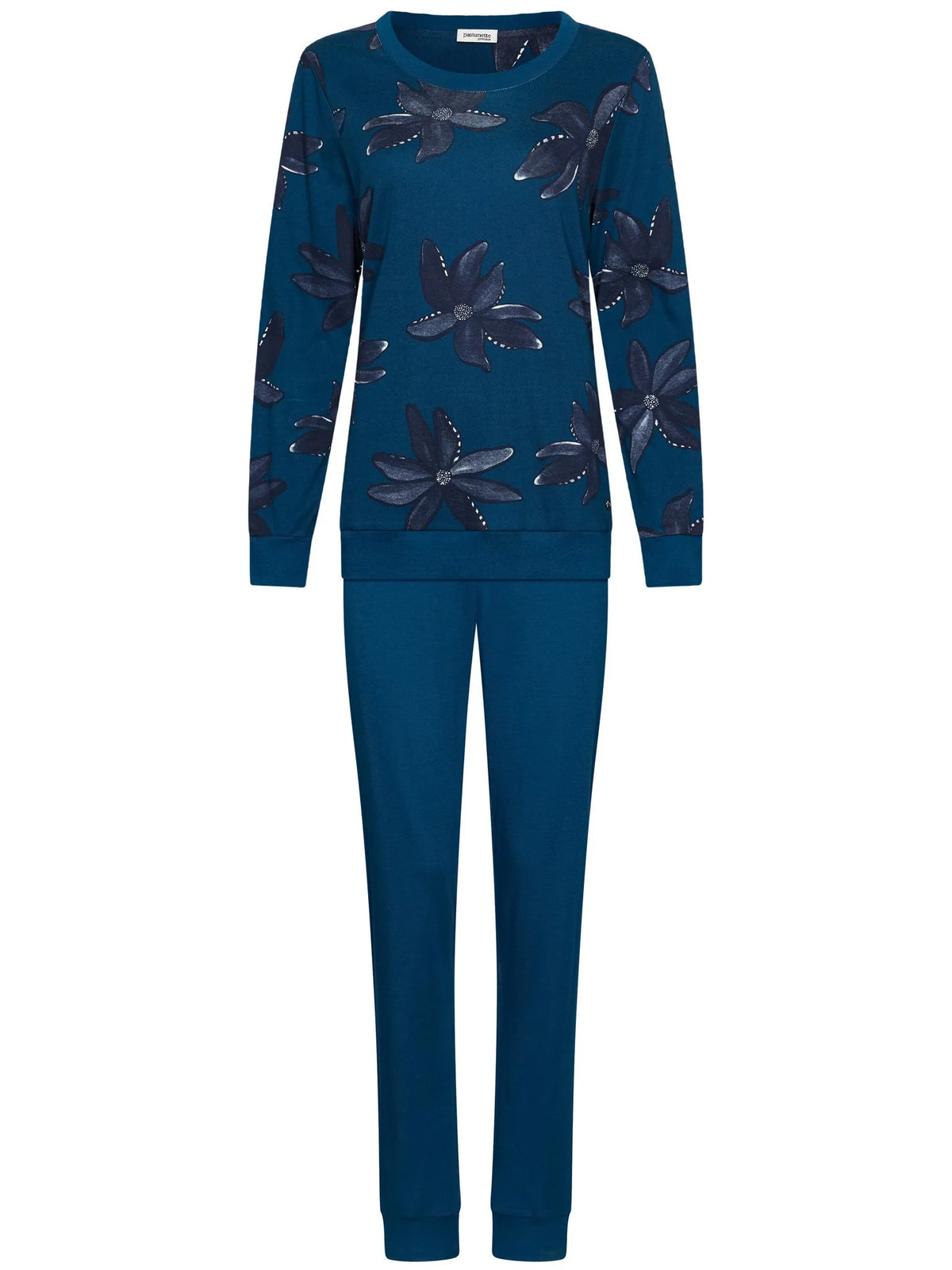 Pastunette Premium dikke Pyjama met boorden - Blue Mirage 121262-224-1 - Donker Blauw