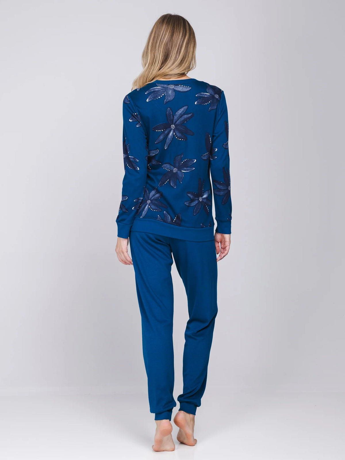 Pastunette Premium dikke Pyjama met boorden - Blue Mirage 121262-224-1 - Donker Blauw
