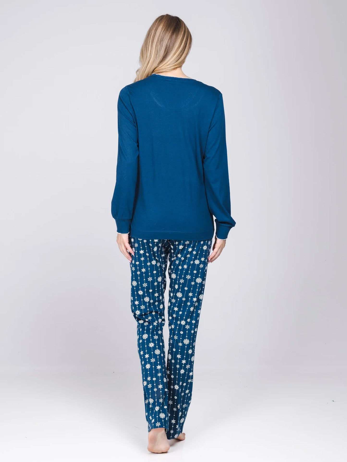 Rebelle Pyjama met boorden serie Snowy Sparkles - 121262-630-1 - Donker Blauw