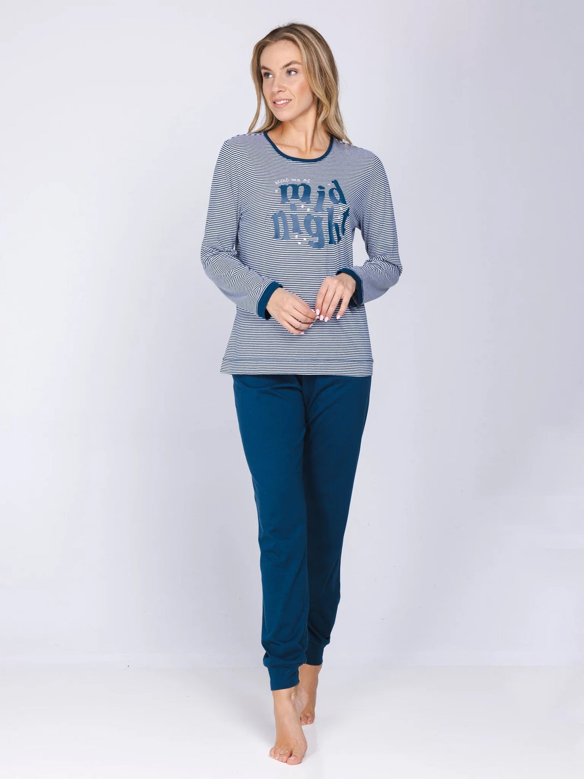 Rebelle Pyjama met boorden serie Snowy Sparkles - 121262-632-1 - Donker Blauw