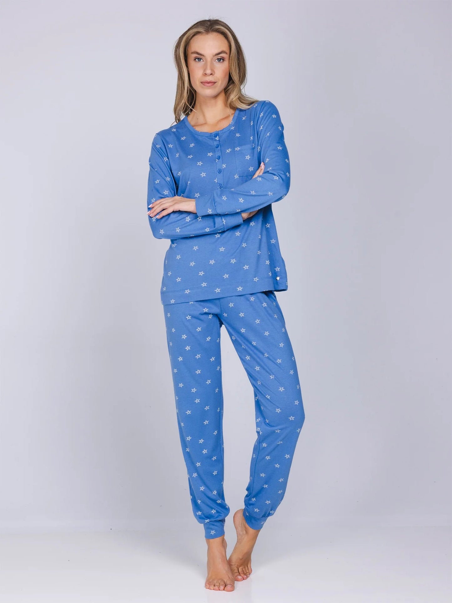 Rebelle Pyjama met boorden serie Starry Night - 121262-630-1 - Blauw