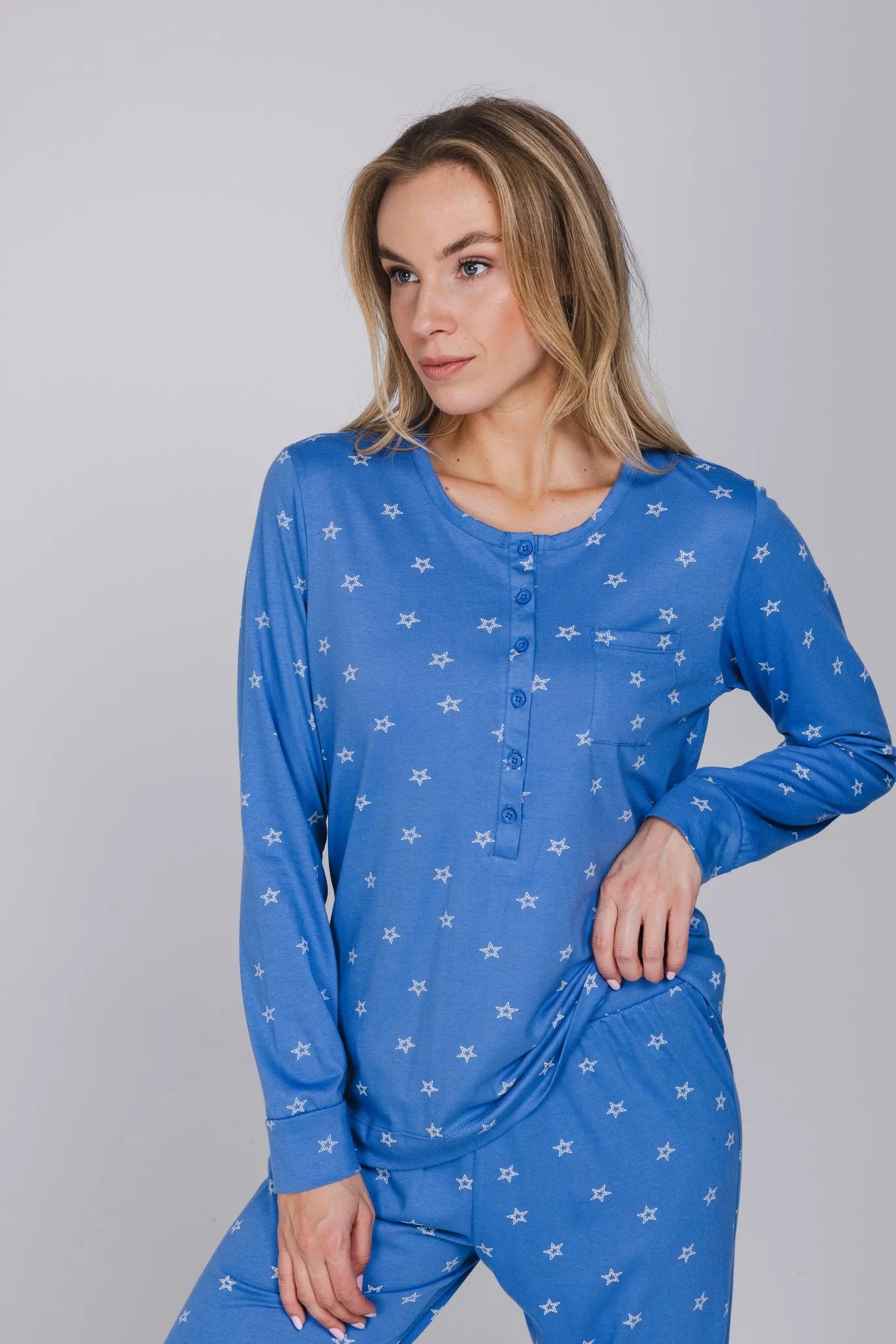 Rebelle Pyjama met boorden serie Starry Night - 121262-630-1 - Blauw