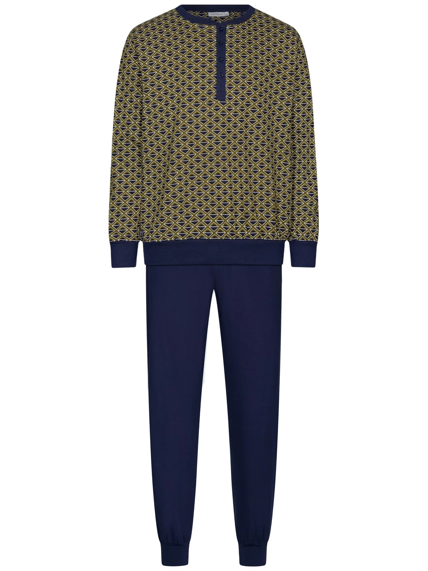 Pastunette heren pyjama met boorden grafische print - Adventure 122252-508-1 - Blauw