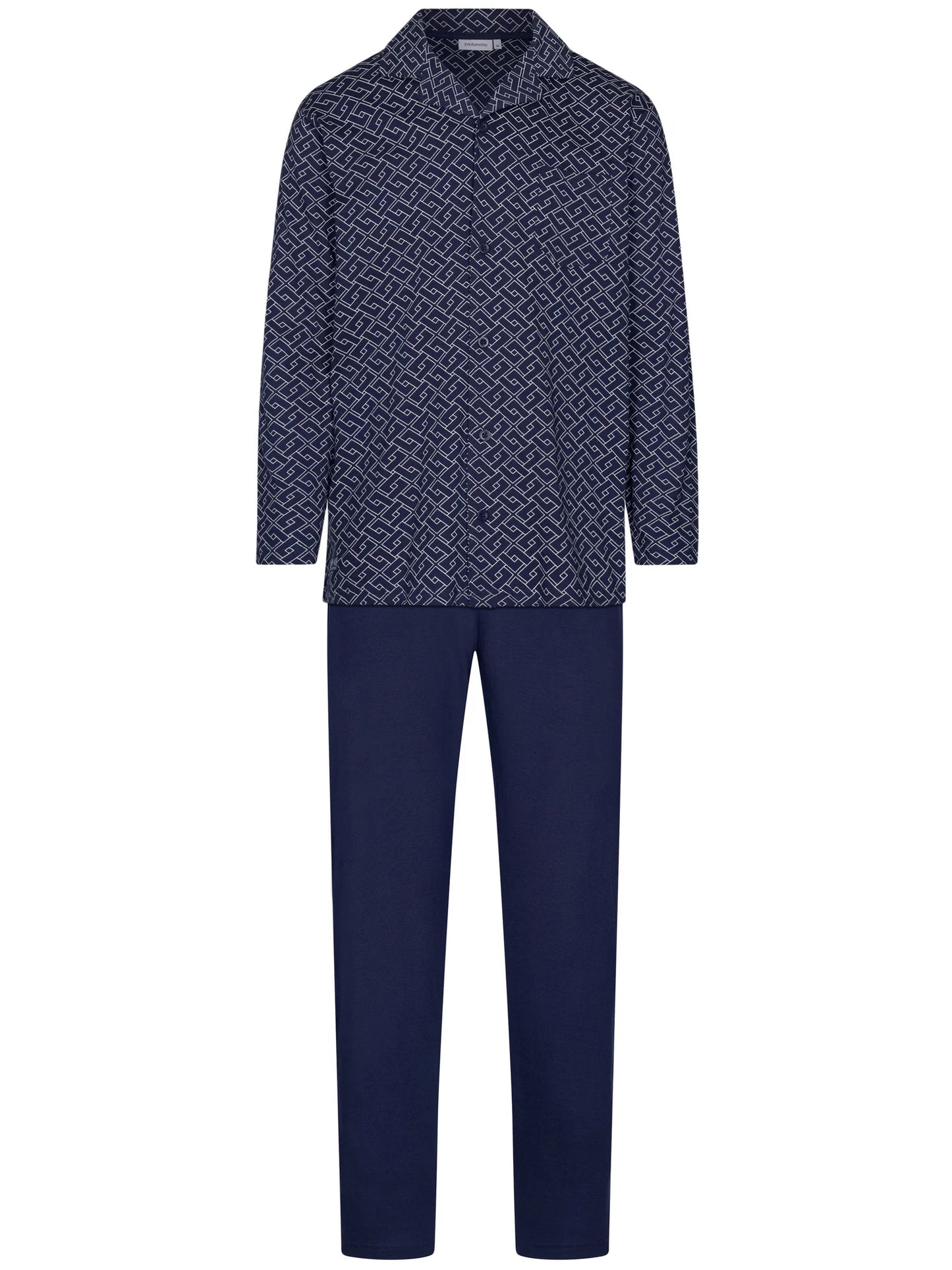Pastunette doorknoop heren pyjama - serie Linear 122252-544-2 - donker blauw