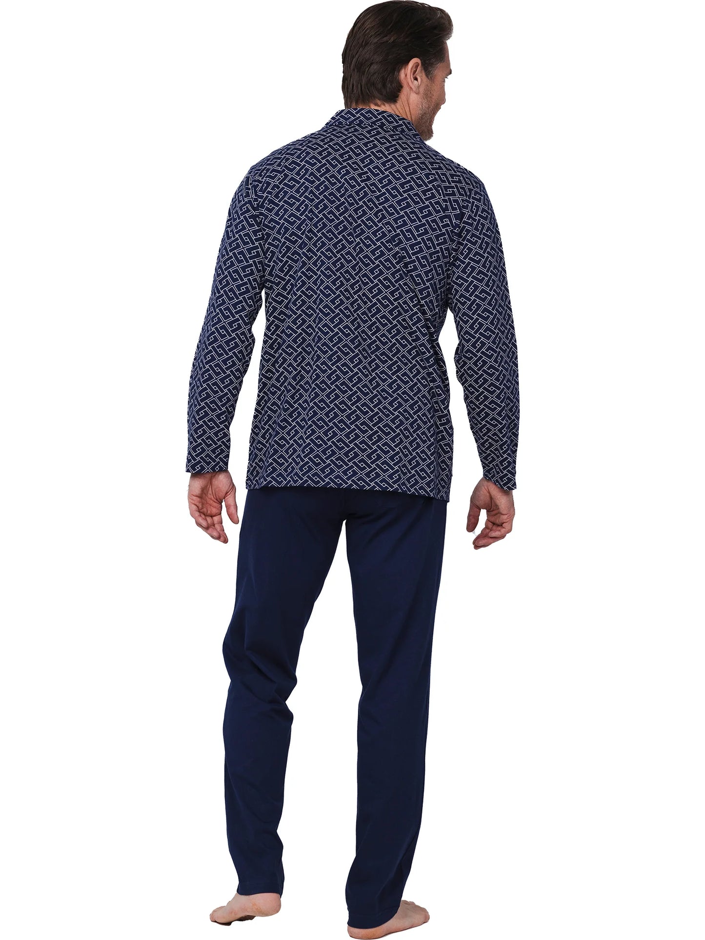 Pastunette doorknoop heren pyjama - serie Linear 122252-544-2 - donker blauw