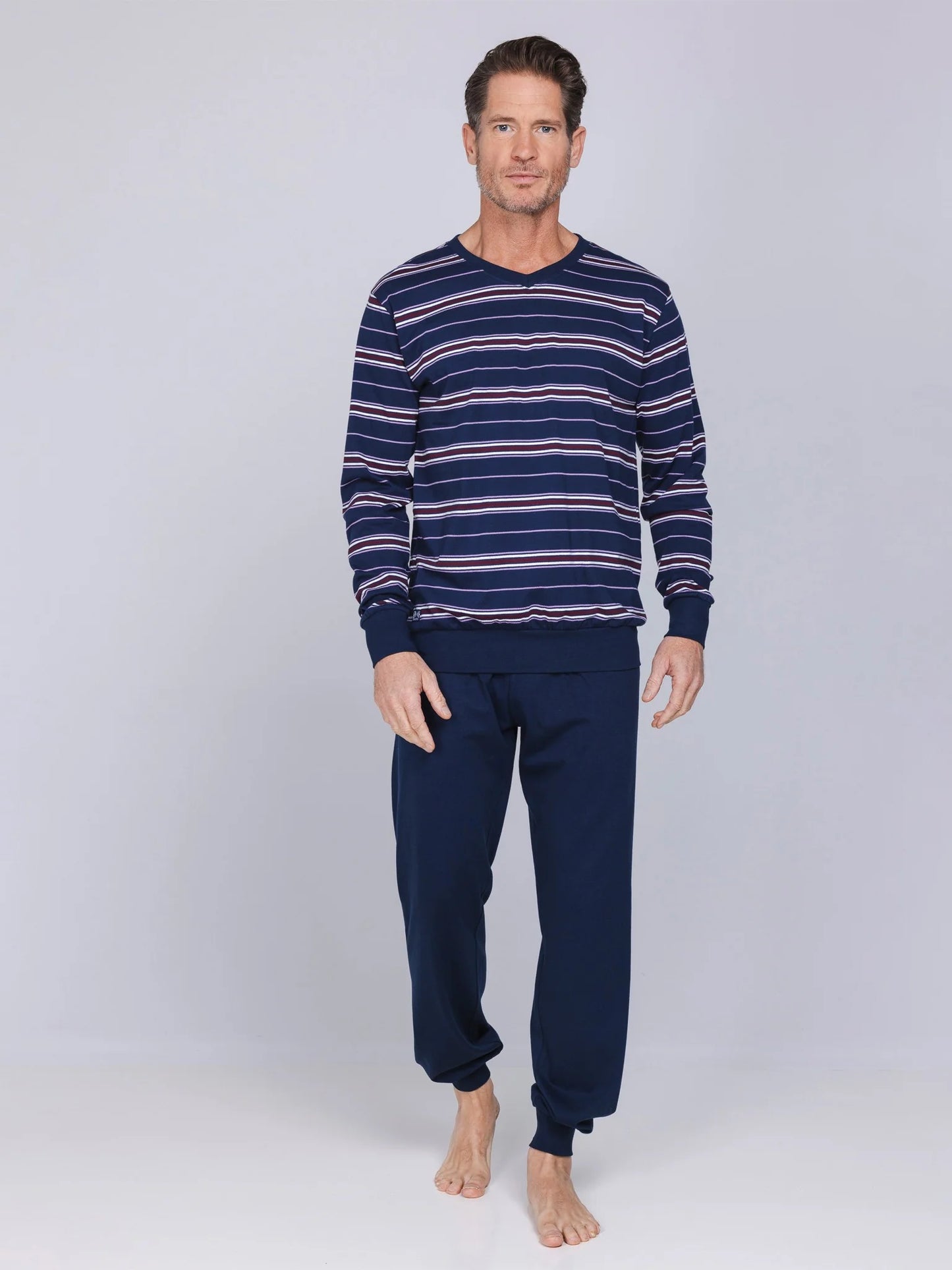 Pastunette heren pyjama gestreept - Northern Nights 122262-532-1 - Donker blauw