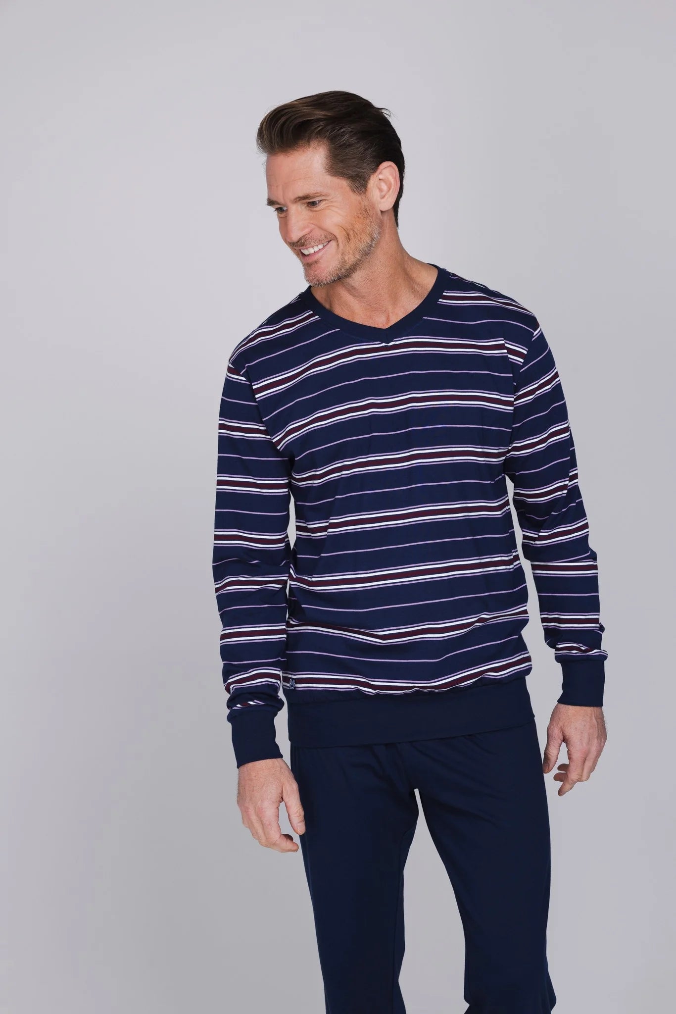 Pastunette heren pyjama gestreept - Northern Nights 122262-532-1 - Donker blauw