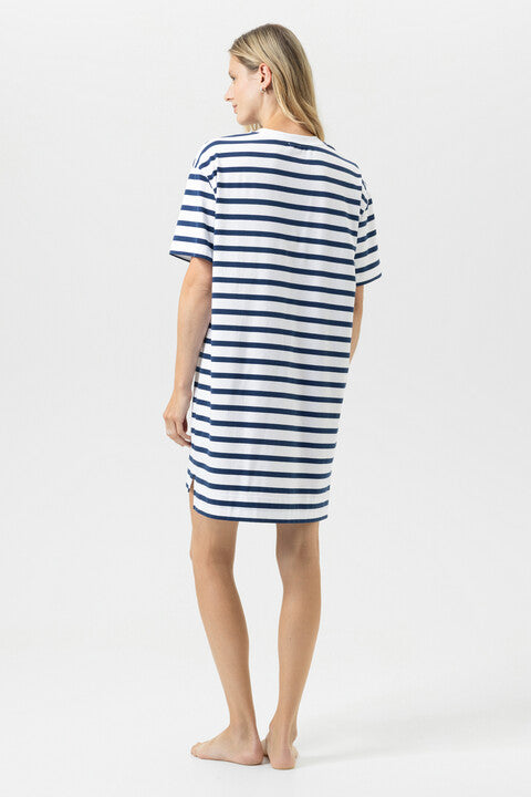 Mey Nachthemd korte mouw - Breezy Stripes 1230136 - Blue Zodiac