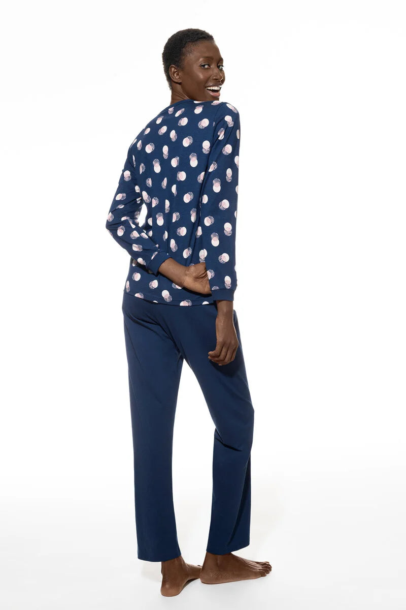 Mey pyjama lange mouw dot - Scribbled Dots 1240017 - Deep Marine