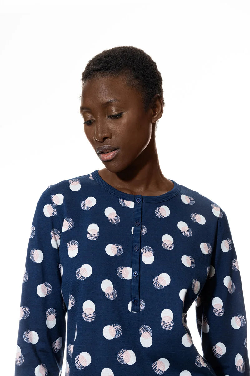 Mey pyjama lange mouw dot - Scribbled Dots 1240017 - Deep Marine