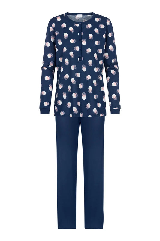 Mey pyjama lange mouw dot - Scribbled Dots 1240017 - Deep Marine