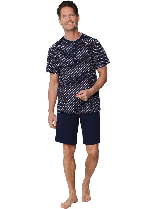 Pastunette heren shortama fantasie print - Cabana 132261-504-1 - Donker blauw