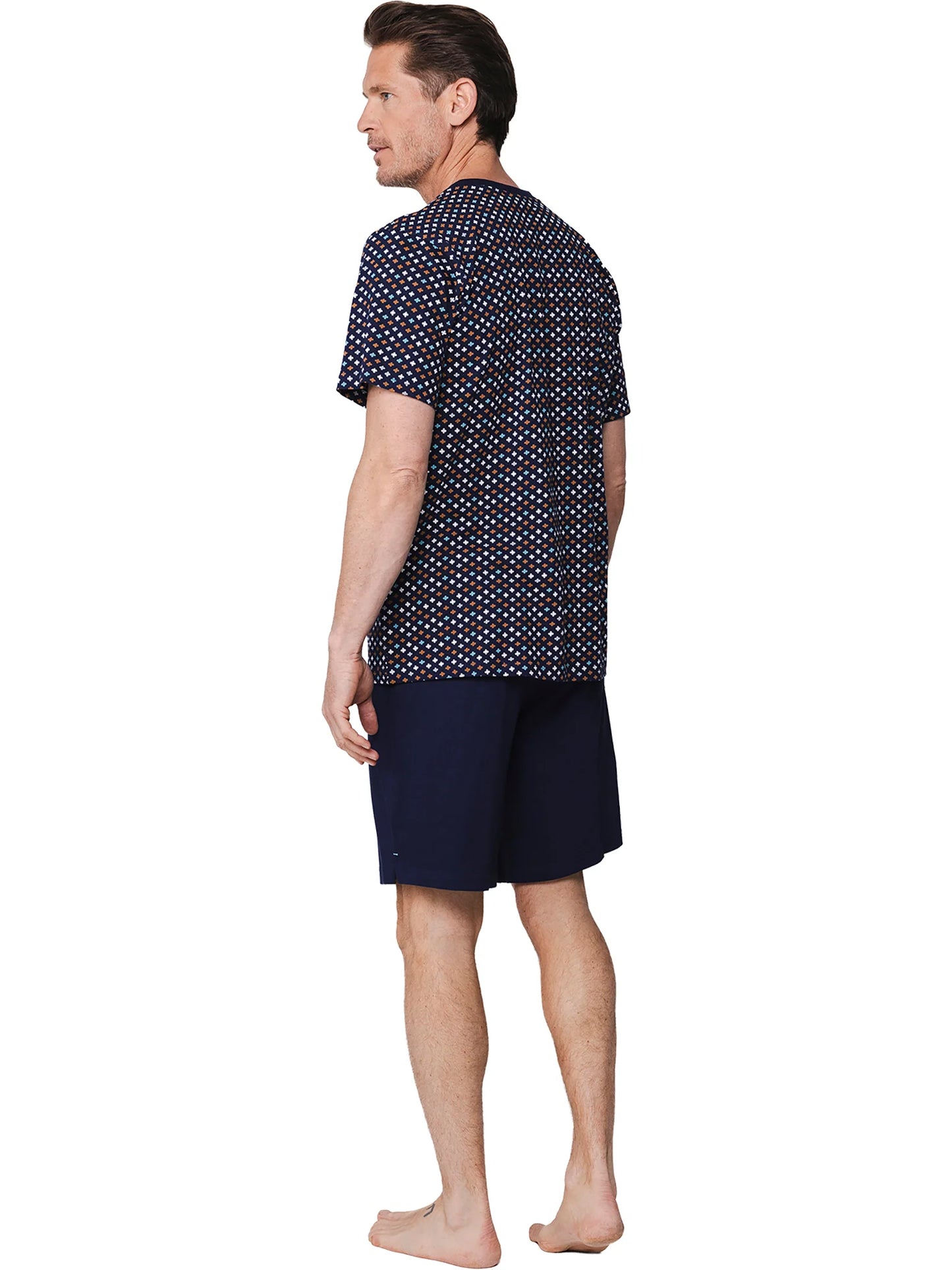 Pastunette heren shortama fantasie print - Cabana 132261-504-1 - Donker blauw