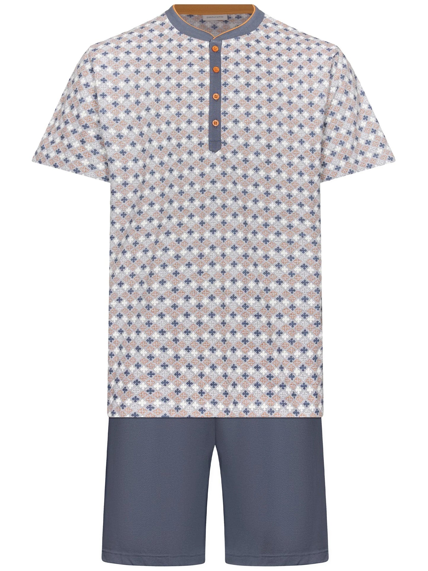 Pastunette heren shortama grafische print - 132261-532-1 - Donker grijs