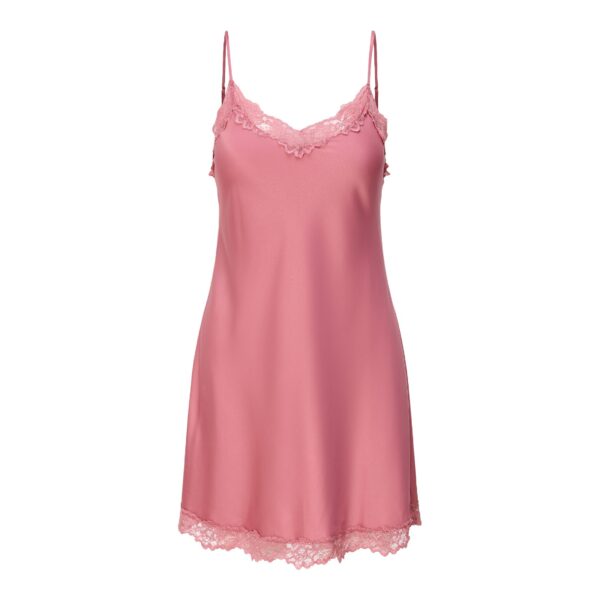 Lingadore spaghetti nachthemd satijn met kant - Daily 1400CH-1-Y26 - Dusty Rose (12)