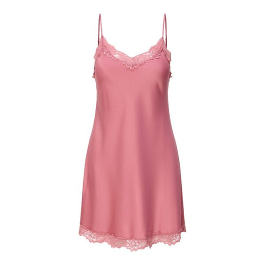 Lingadore spaghetti nachthemd satijn met kant - Daily 1400CH-1-Y26 - Dusty Rose (12)