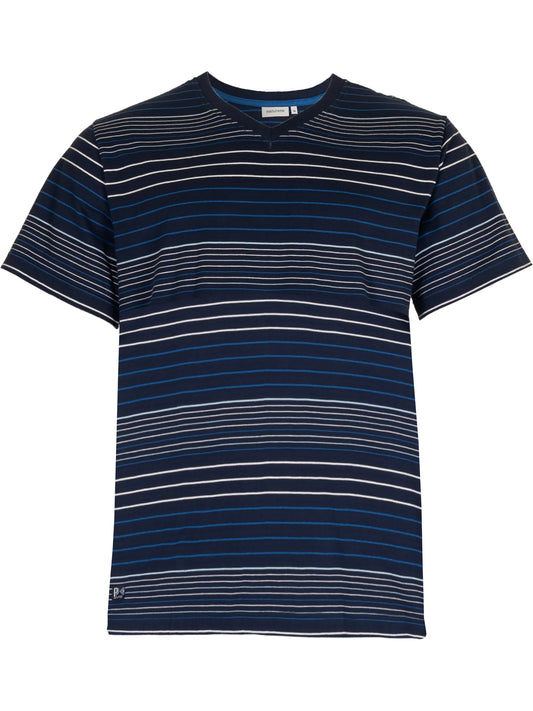 Pastunette Heren shortama shirt korte mouw - 142199-504-2 - Donker Blauw gestreept