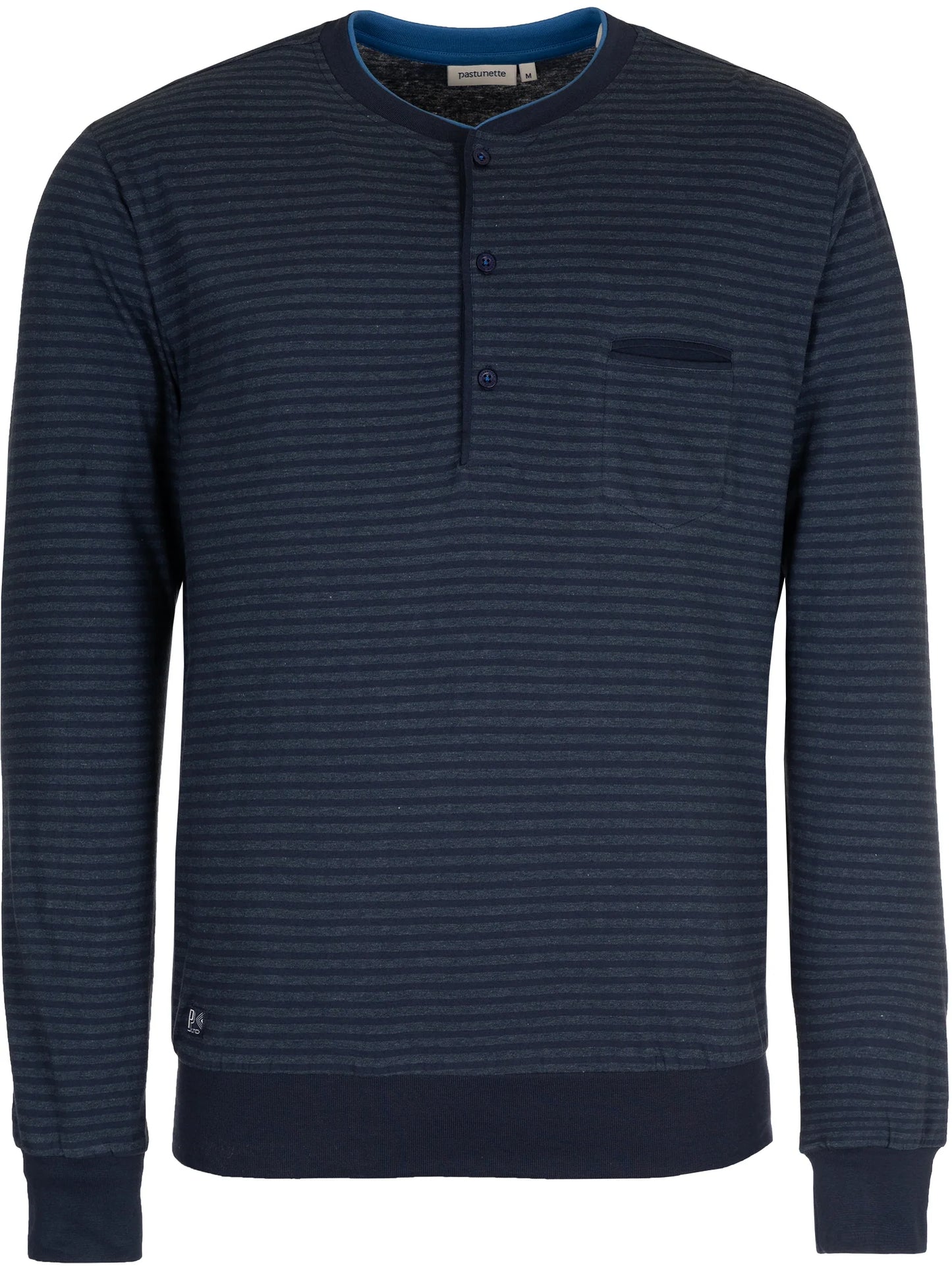 Pastunette heren pyjamashirt gestreept met boorden - 142199-508-1 - Donker Blauw