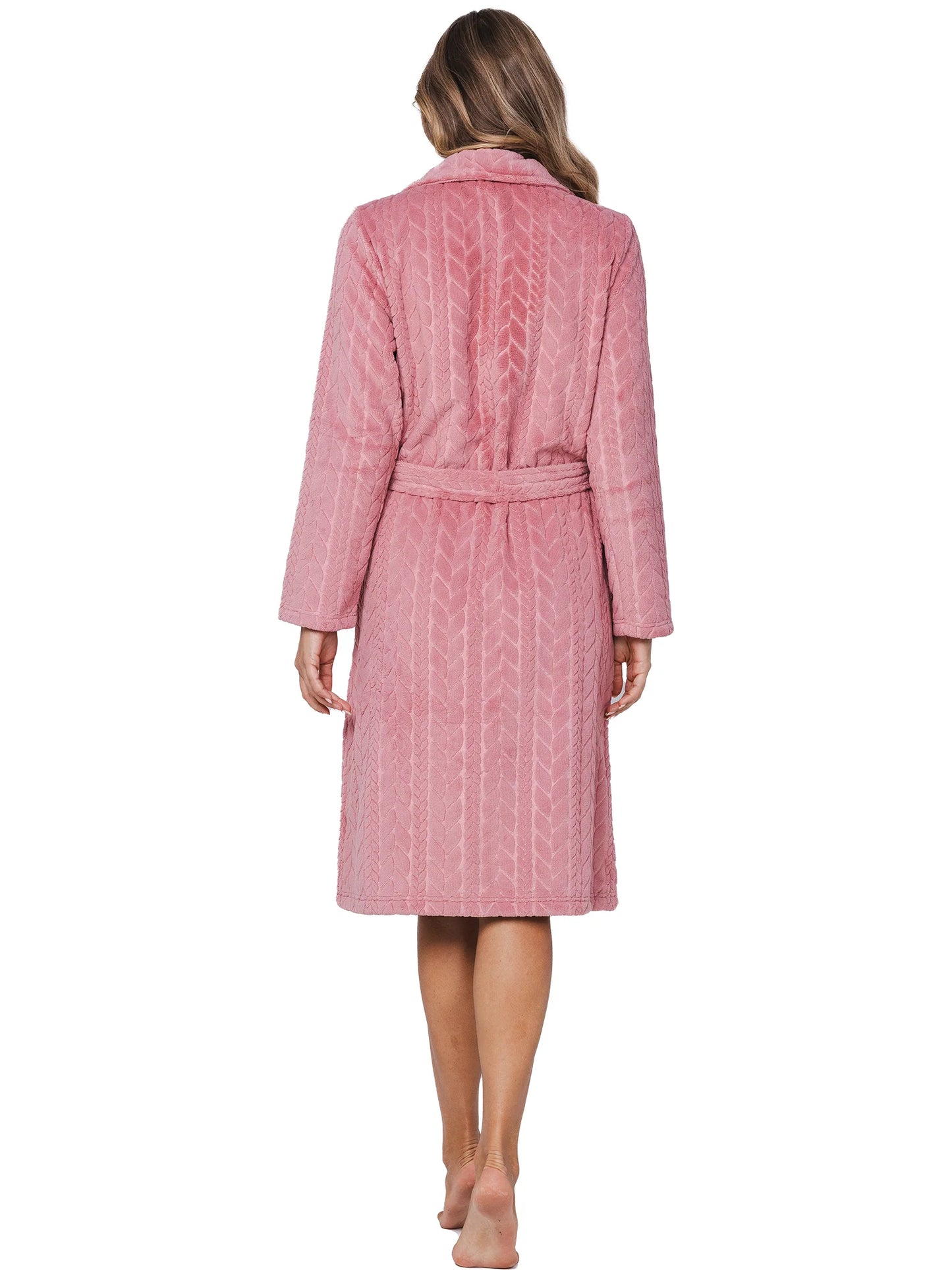 Pastunette badjas fleece met rits - Stream 171252-170-2 - Dark Pink