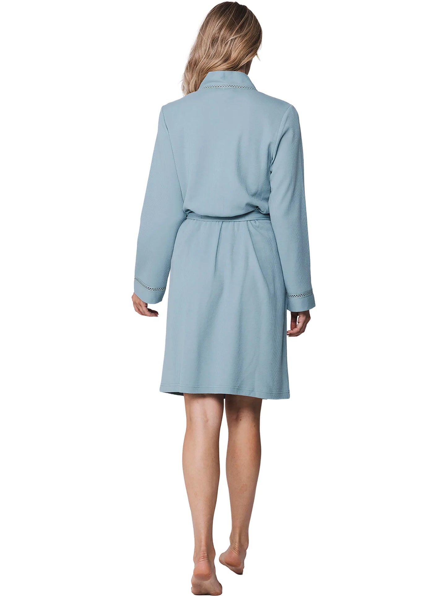 Pastunette badjas ochtendjas met ceintuur - Stone Blue 171261-122-1 - Licht blauw (wafelstof)
