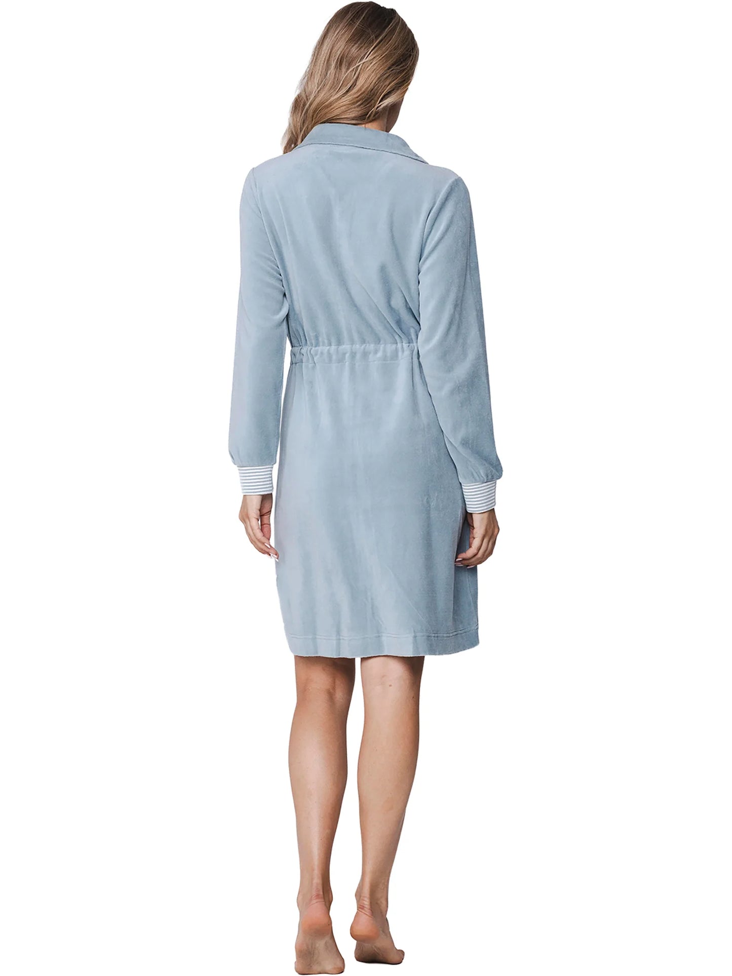 Pastunette badjas ochtendjas met rits - Stone Blue 171261-124-1 - Licht blauw (nicky velours)