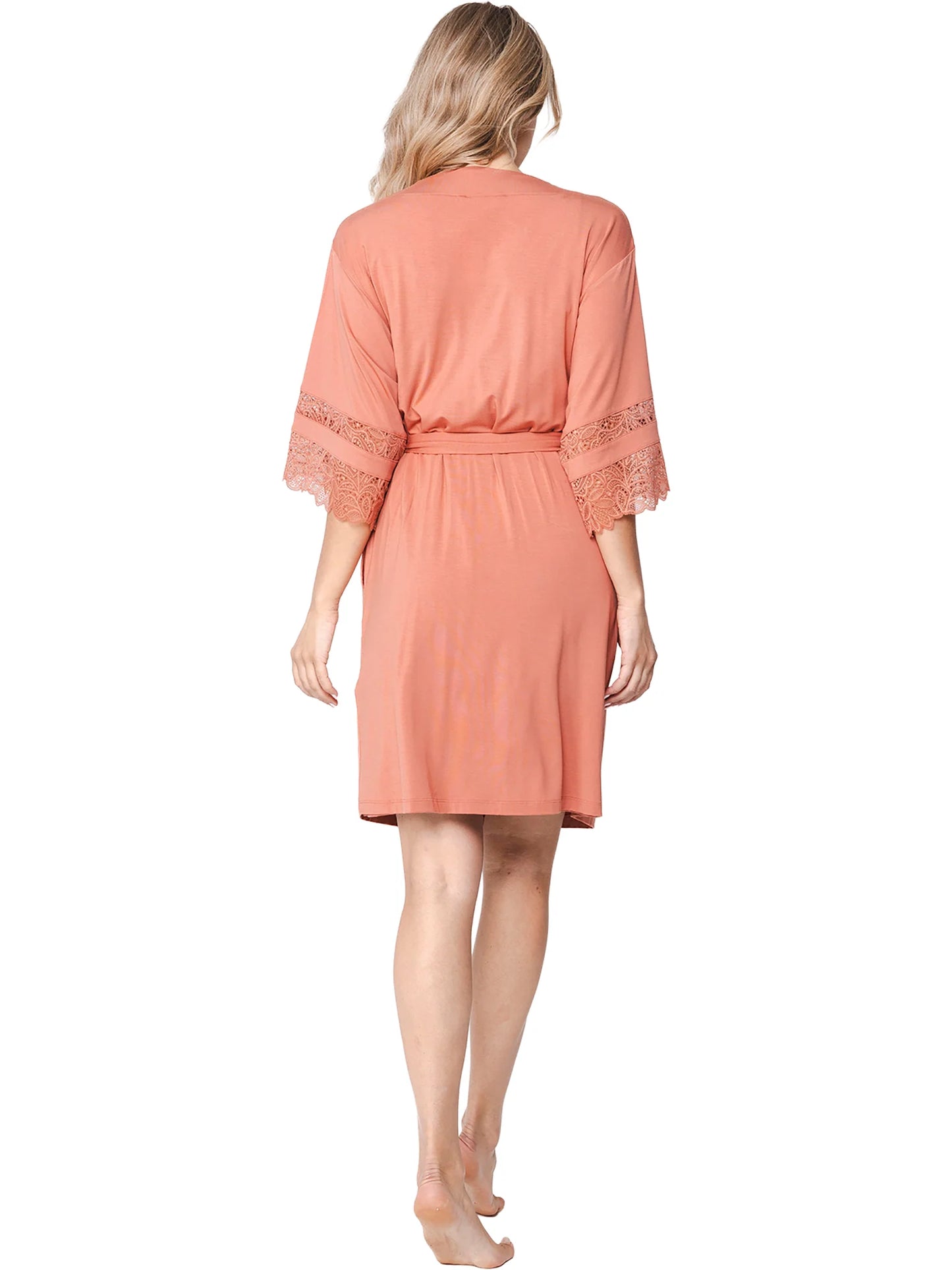 Pastunette premium kimono ochtendjas - Lace 171261-230-1 - Bruin