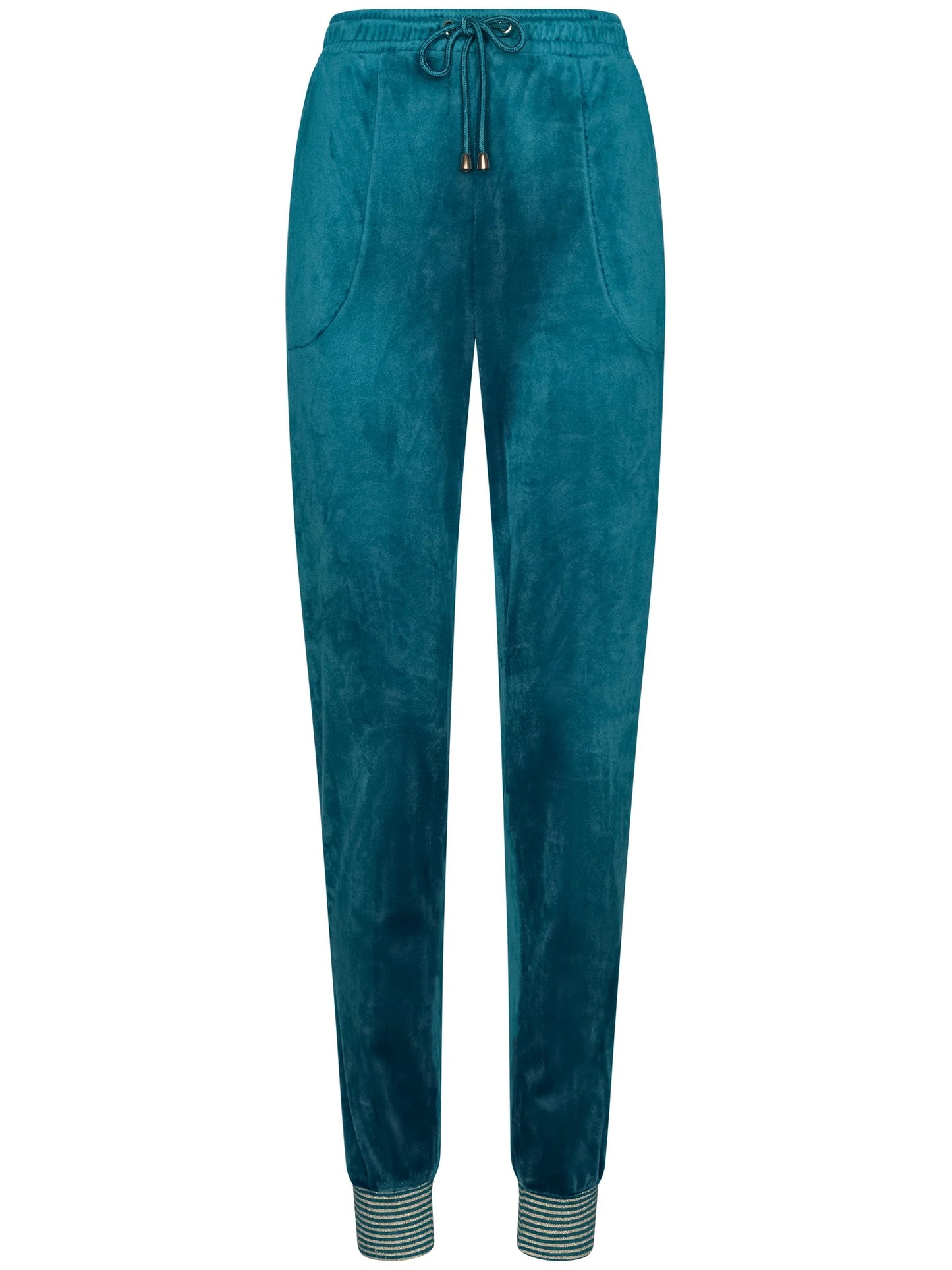 Pastunette huispak velours met rits - Blue Mirage 181252-108-1 - Donker groen petrol