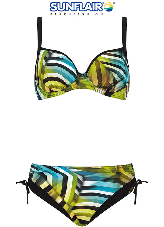 Sunflair Bikini met voorgevormde spacer-cup en beugel - 21022 - zwart/groen