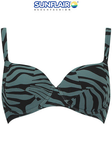 Sunflair bikini soft cup met beugels - 22135 + 21138 - groen / zwart