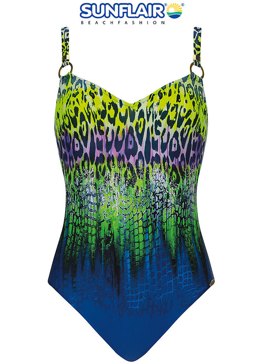 Sunflair Badpak met beugels - 22014 - Nachtblauw/groen