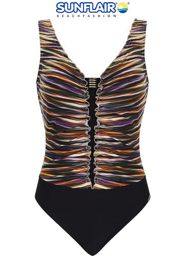 Sunflair badpak soft cup geplooid - 22049 - Bruin