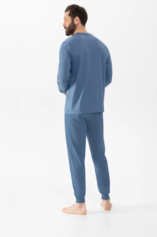 Mey heren pyjama lange mouw - Serie Structured 2240011 - Blue North