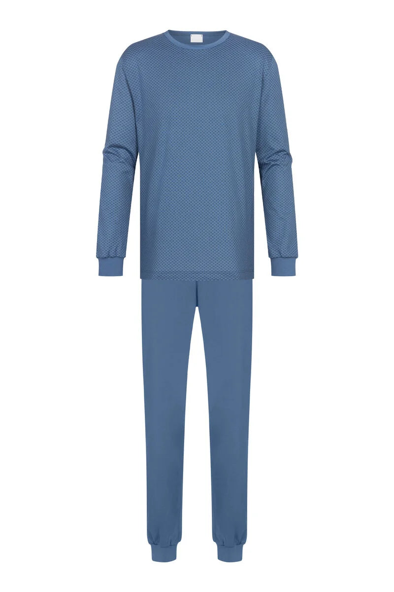 Mey heren pyjama lange mouw - Serie Structured 2240011 - Blue North