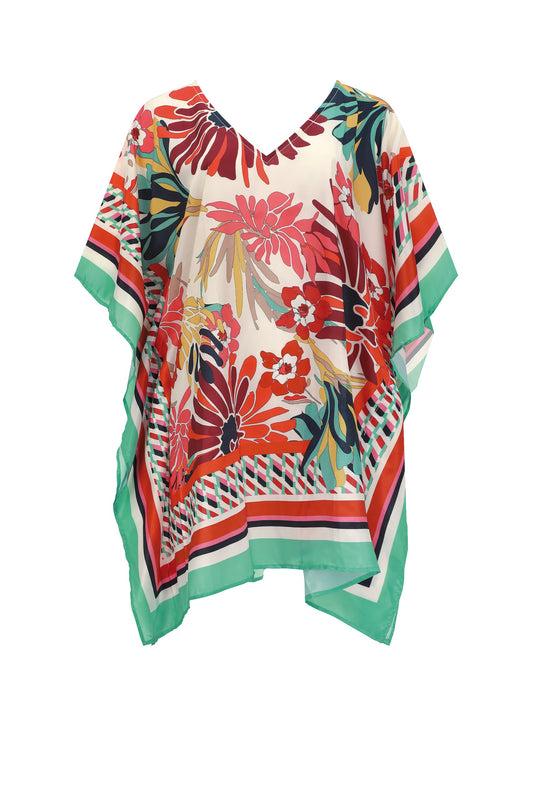 Sunflair blouse / poncho - 23808 - multicolor gebloemd