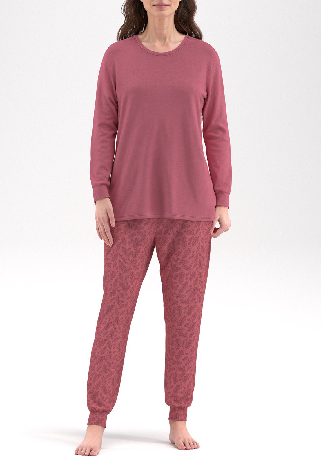 Gotzburg Pyjama met boorden - Marbella 250305 - Rood bladmotief