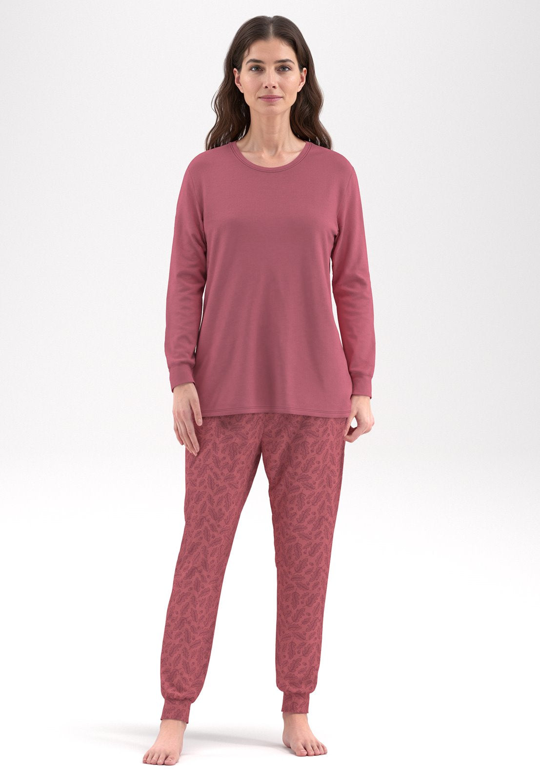 Gotzburg Pyjama met boorden - Marbella 250305 - Rood bladmotief