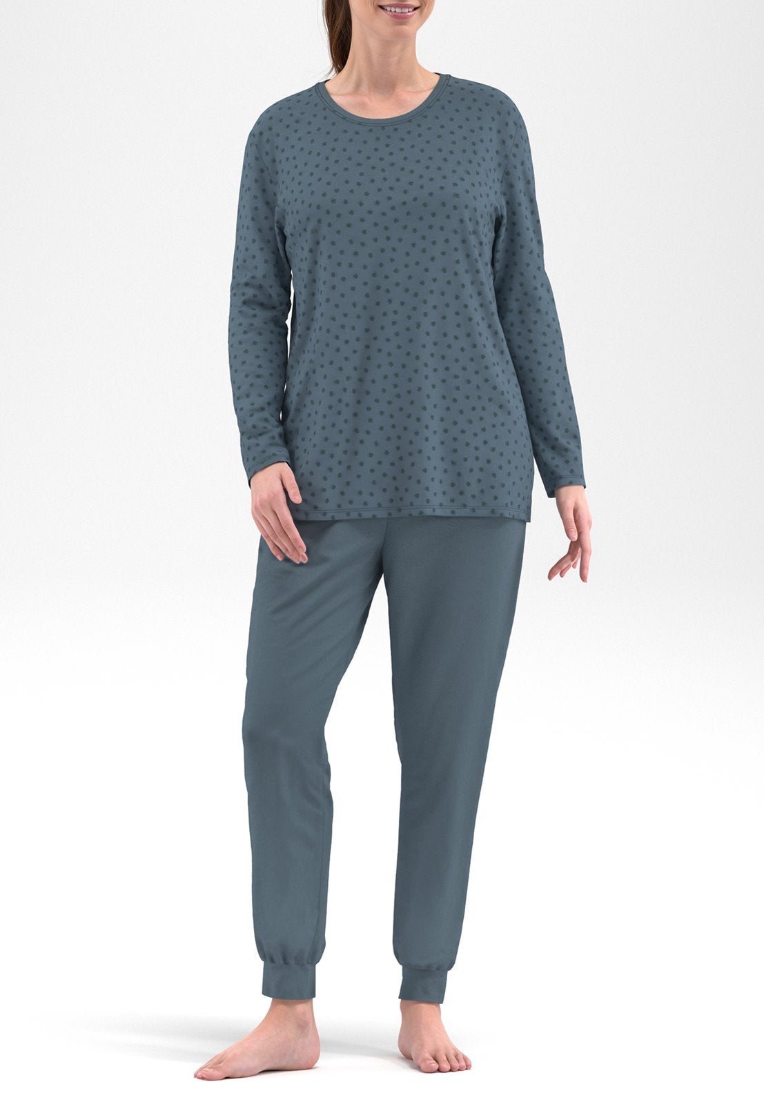 Gotzburg Pyjama ronde hals - Marbella 250316 - Groen gestipt (327)