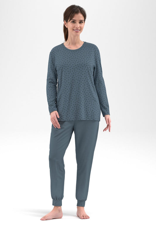 Gotzburg Pyjama ronde hals - Marbella 250316 - Groen gestipt (327)