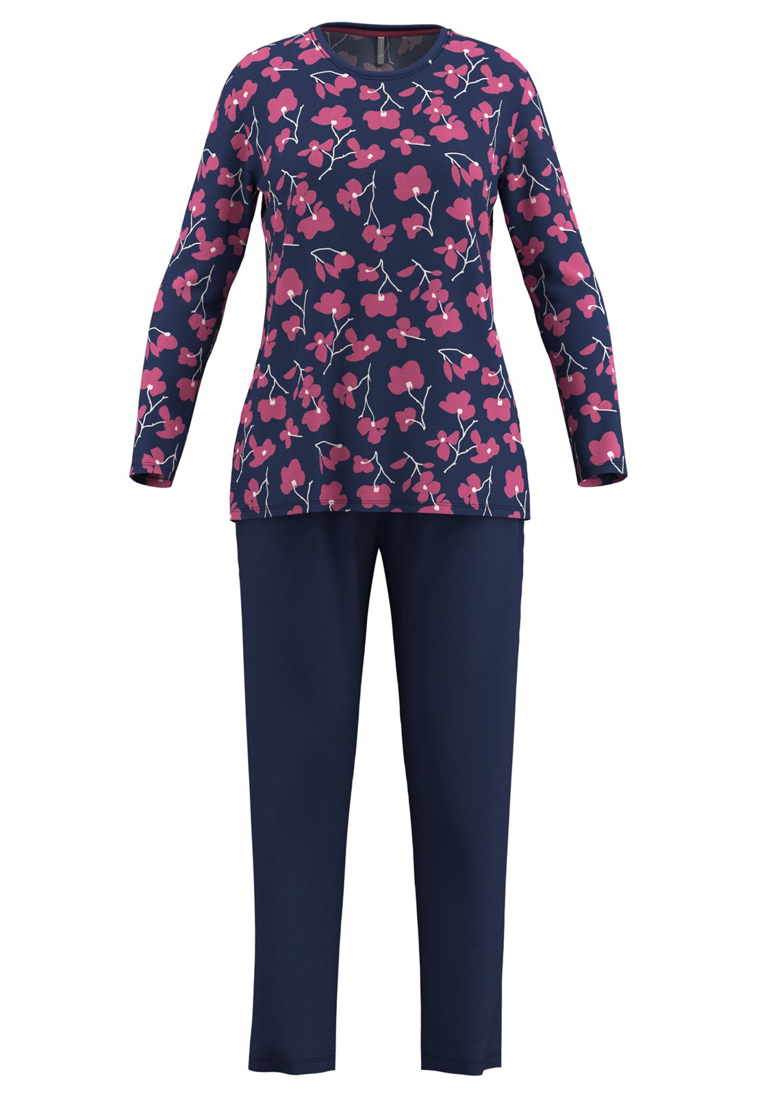 Gotzburg Warme Pyjama - Melilla 250325 - Donker Blauw rood gebloemd