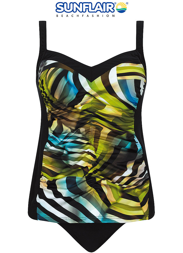 Sunflair Tankini soft cups V hals - 28004 - Zwart/groen