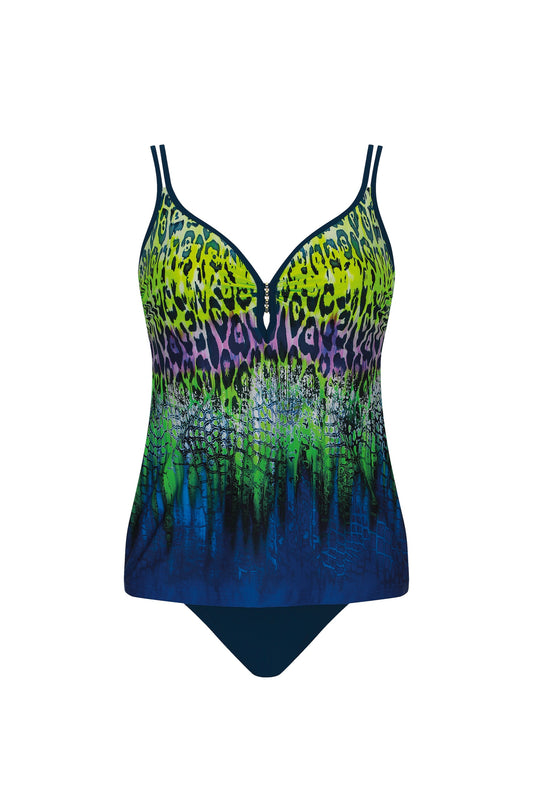 Sunflair Tankini soft cups V hals - 28041 - Donkerblauw/groen